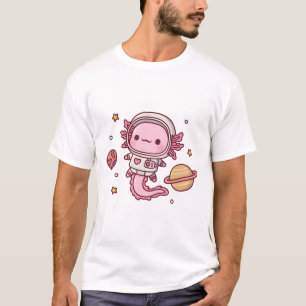 T-shirt Astronaut Axolotl Mélange Dans L'Espace