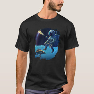 T-shirt Astronaut Bateau de pêche Espace Océan Lac Cool Po