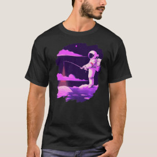 T-shirt Astronaut Bateau de pêche Espace Océan Lac Cool Po