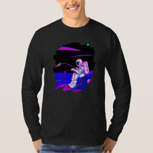 T-shirt Astronaut Bateau de pêche Espace Océan Lac Cool Po