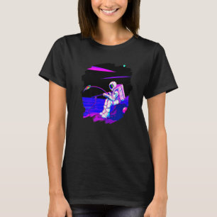 T-shirt Astronaut Bateau de pêche Espace Océan Lac Cool Po