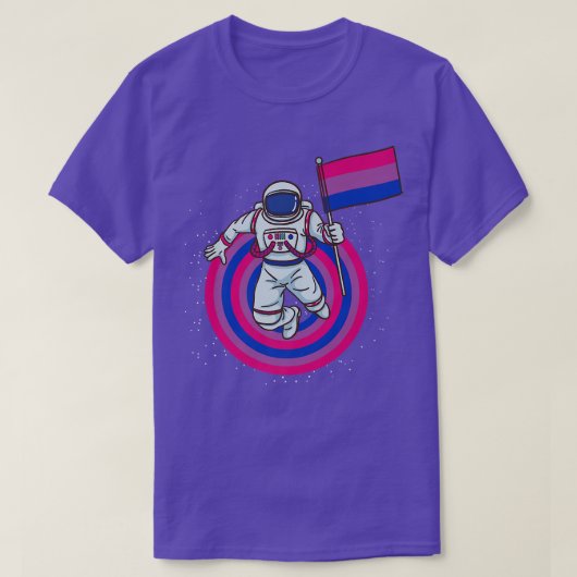 T-shirt Astronaut Biseual Avec Drapeau Biseual Pride  (Design devant)