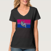 T-shirt Astronaut Bisexual Pride Flag Crescent Moon Outer  (Devant)