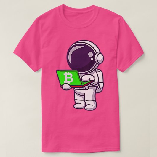 T-shirt Astronaut buys ticket to the moon with BTC (Design devant)