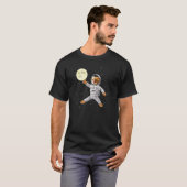 T-shirt Astronaut Cat in Space Playing With the Moon (Devant entier)