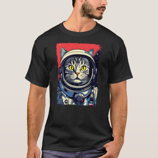 T-shirt Astronaut Cat Shirt Kids Space Cat Astronaut Cat M (Devant)