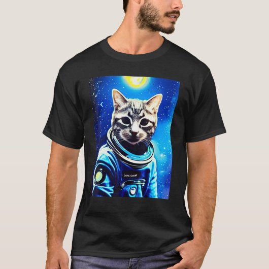 T-shirt Astronaut cat Tee Space cat Tee pour hommes, femme (Devant)