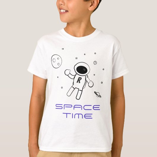 T-shirt Astronaut dans l'espace - Art en noir, blanc et vi (Devant)