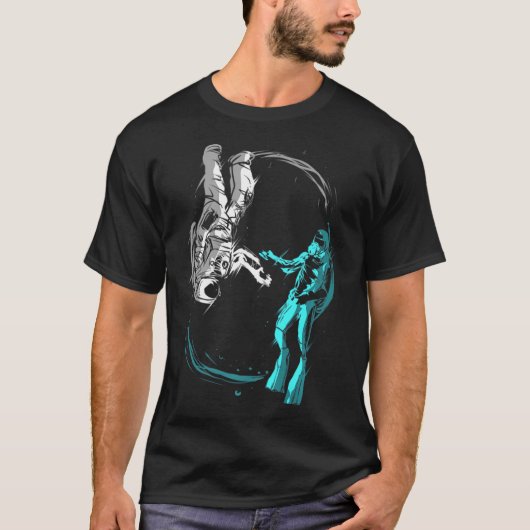 T-shirt Astronaut Dans L'Univers Spatial Plongeur Dans L'E (Devant)