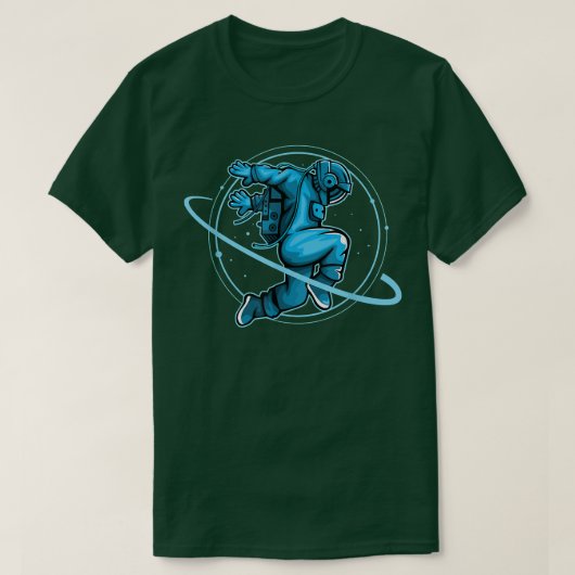 T-shirt Astronaut dansant dans l'espace et étoiles (Design devant)