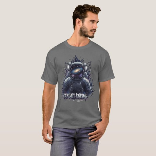T-shirt Astronaut Dark Galaxy Mystic Enigma Design (Devant entier)