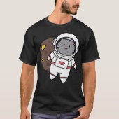 T-shirt Astronaut De Chat Gras Dans L'Espace (Devant)