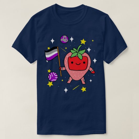 T-shirt Astronaut De Fraise Aseual Dans L'Espace Ace Pride (Design devant)