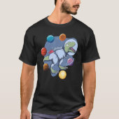 T-shirt Astronaut Dinosaur In Space Travel Galaxy Dinosaur (Devant)