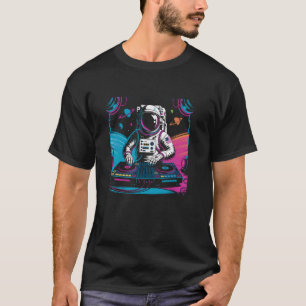 T-shirt Astronaut Disque Jockey Spaceman DJ Space Music