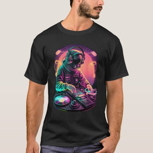 T-shirt Astronaut DJ, DJing in Space, EDM cool Graphic (Devant)