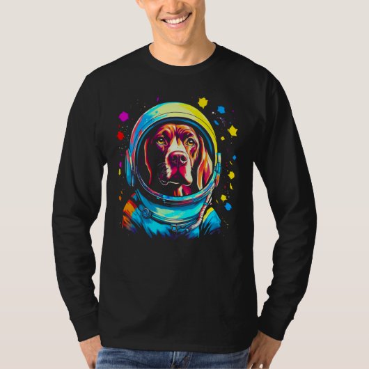 T-shirt Astronaut Dog German Shorthaired Pointer (Devant)