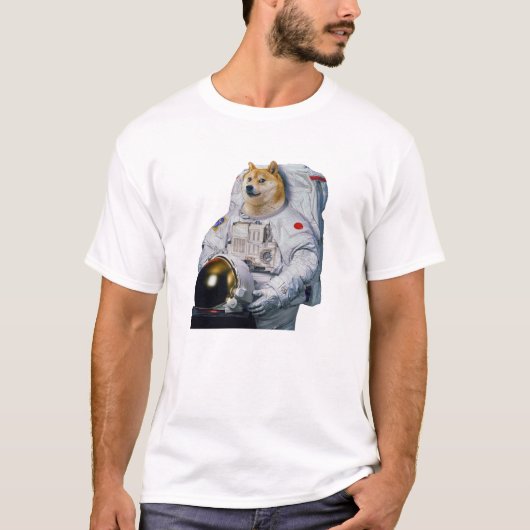 T-shirt Astronaut Doge Sur La Lune (Devant)