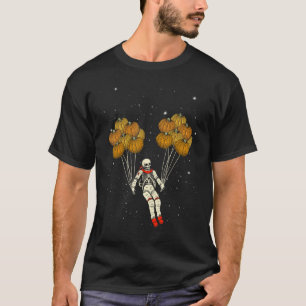T-shirt Astronaut Drôle De Squelette Avec Citrouille À La