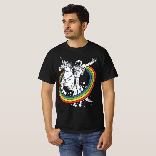 T-shirt Astronaut équitation Unicorn, Funny Espace extra-a (Devant entier)
