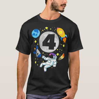 T-shirt Astronaut Espace 4ème Anniversaire 4 ans Anniversa