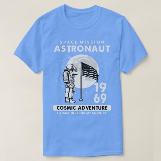 T-SHIRT ASTRONAUT ET DRAPEAU AMÉRICAIN (Design devant)