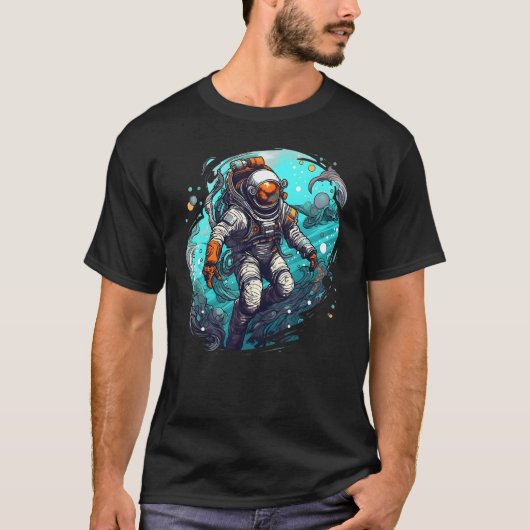T-shirt Astronaut Floating in the Water Cool Astronaut Gr (Devant)