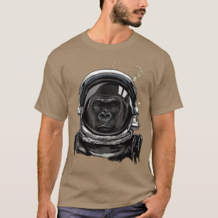 T-shirt Astronaut Gorilla Face Espace Monkey Ape Anim