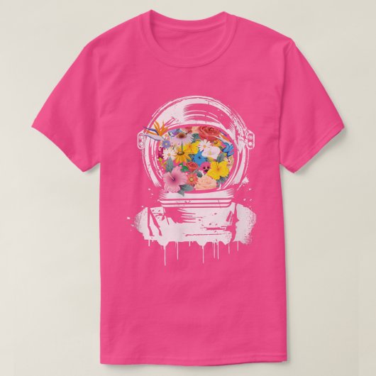 T-shirt Astronaut helmet drawing filled with colourful flo (Design devant)