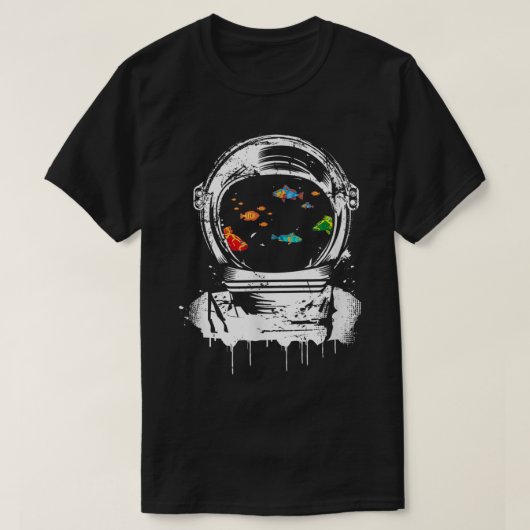 T-shirt Astronaut Helmet Ocean Surreal Design (Design devant)
