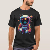 T-shirt Astronaut in Outer Space Earth in Visor Graphic (Devant)