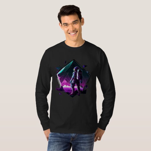 T-shirt Astronaut in Space Aesthetic Wave Planet Eclipse   (Devant entier)
