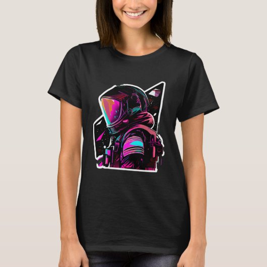 T-shirt Astronaut in Space Aesthetic Wave Planet Eclipse   (Devant)