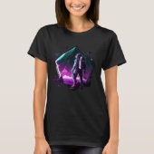 T-shirt Astronaut in Space Aesthetic Wave Planet Eclipse   (Devant)