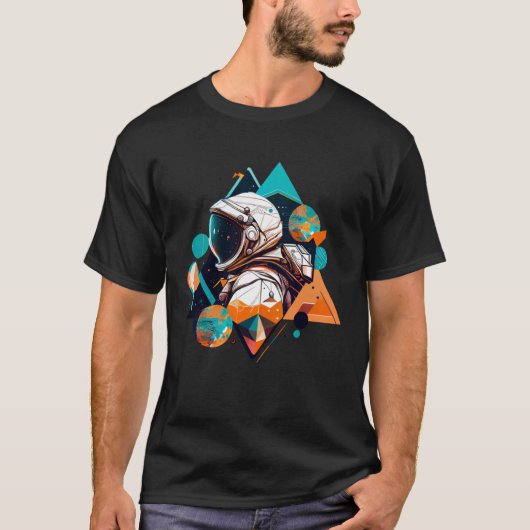 T-shirt Astronaut in Space Aesthetic Wave Planet Eclipse   (Devant)