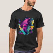 T-shirt Astronaut in Space Aesthetic Wave Planet Eclipse   (Devant)