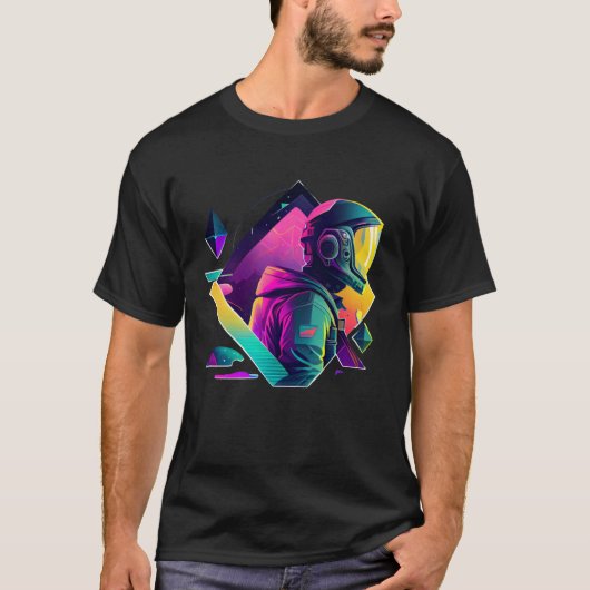 T-shirt Astronaut in Space Aesthetic Wave Planet Eclipse   (Devant)