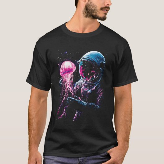 T-shirt Astronaut Jellyfish Outer Space Explorer Galaxy Sc (Devant)