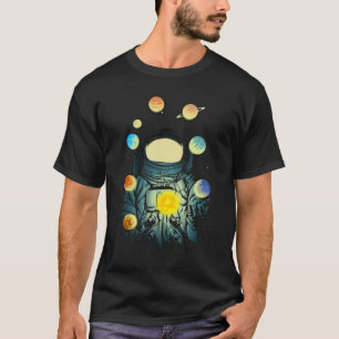 T-shirt Astronaut jonglant planètes art étoiles et espace