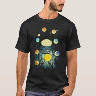 T-shirt Astronaut jonglant planètes art étoiles et espace