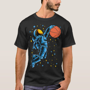 T-shirt Astronaut Joueur De Basket-Ball Sur Planète Entraî