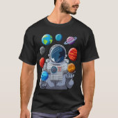 T-shirt Astronaut Juggling Planets Art (Devant)