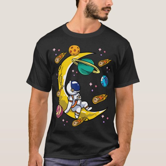 T-shirt Astronaut Lune Enfants Garçons Filles Planètes spa (Devant)
