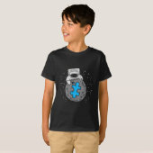 T-shirt Astronaut Moon Blue Puzzle Piece Sensibilisation s (Devant entier)