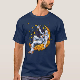 T-shirt Astronaut Moon Retro Cool Design Star Space Amusan