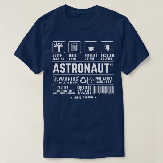 T-shirt Astronaut Multitasking Beer Coffee Problem Solving (Design devant)