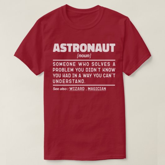 T-shirt Astronaut Noun Définition Spaceflight Drôle Dire (Design devant)