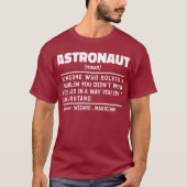 T-shirt Astronaut Noun Définition Spaceflight Drôle Dire (Devant)