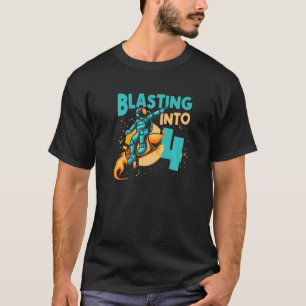 T-shirt Astronaut Planet vaisseau spatial Joyeux 4e annive