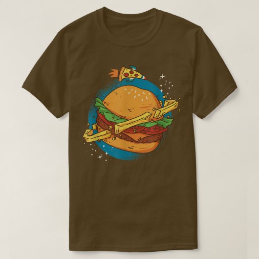 T-shirt Astronaut Planète Burger - Astral Conception Cosmi (Design devant)